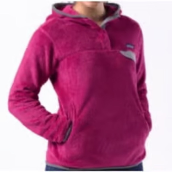 Patagonia Jacket ReTool Snap T Fleece Hoodie Sweatshirt Pink Gray Medium Soft - Picture 2 of 10